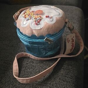 Claire's Blue & Pink Cupcake Crossbody Bag